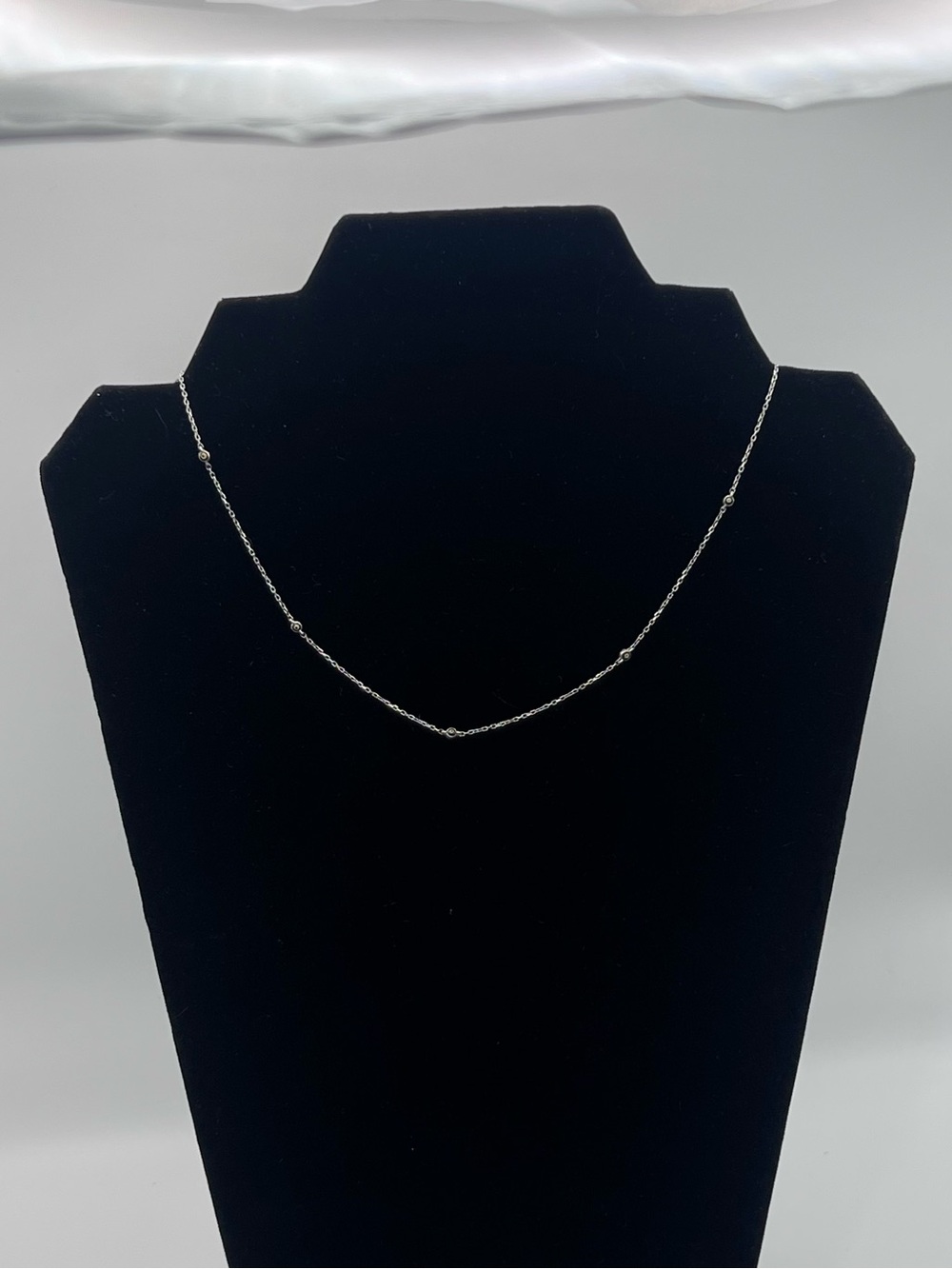 Delicate Silver Station Chain Necklace - Minimal Everyday Layering